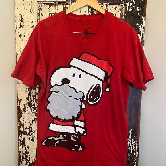 Peanuts Christmas Santa Snoopy Christmas T-shirt.  Unisex XL. - Picture 1 of 5